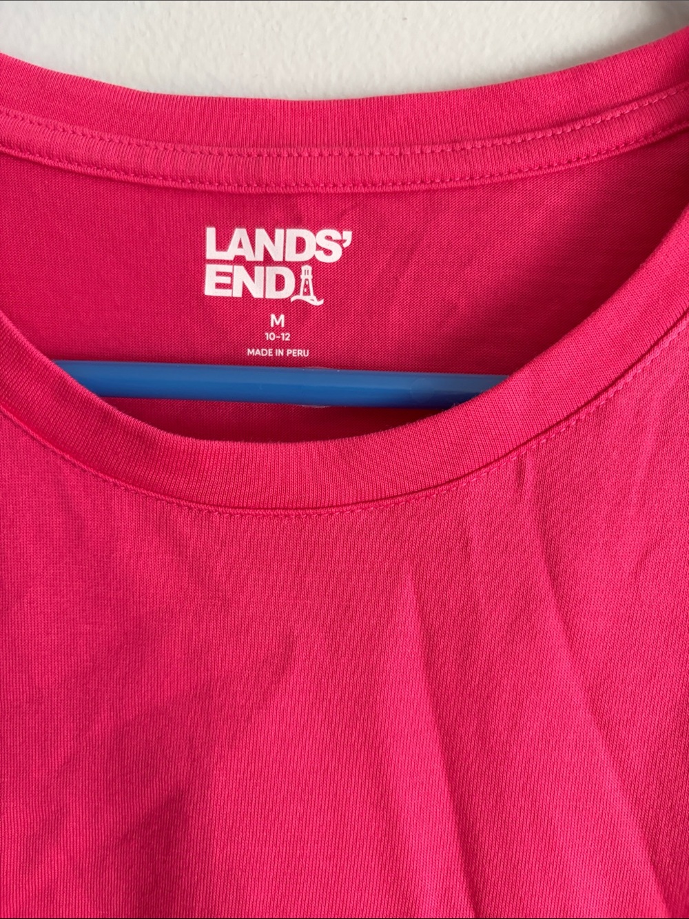 Lands' End Women's Tank Top - Hot Pink. Med(10-12). Cotton - Picture 2 of 4